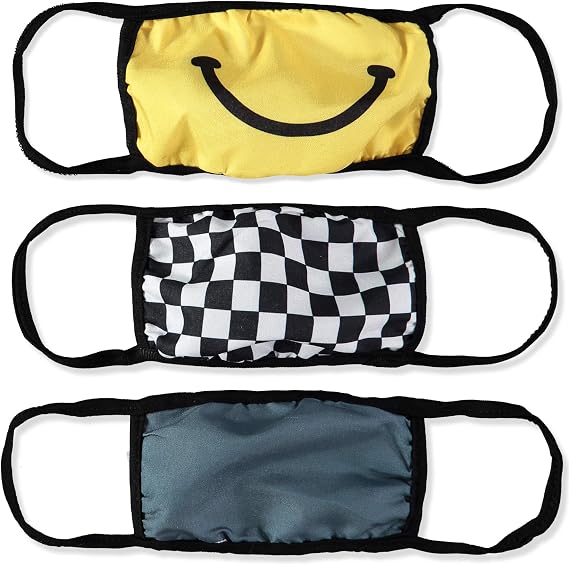 ABG Accessories 3-Pack Reusable Fabric Face Mask for Kids (Smile Design)