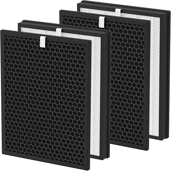Replacement Filter Set, Compatible with Green Air Encore Purifier, 2 Set (Contains 2 Pack Premium Fliters + 2 Activated Carbon Filters)
