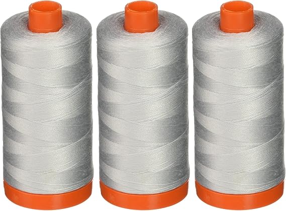 3-Pack - Aurifil 50WT - Dove, Solid - Mako Cotton Thread - 1422Yds Each