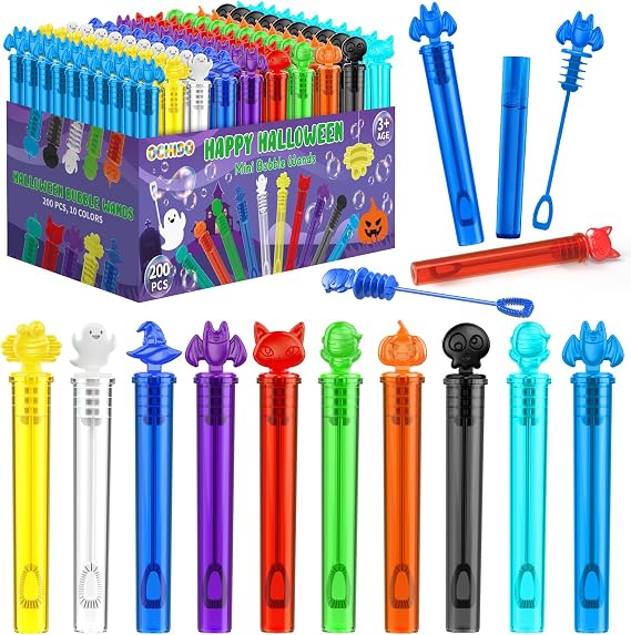 200 PCS Halloween Party Favors for Kids, Halloween Mini Bubbles Bulk