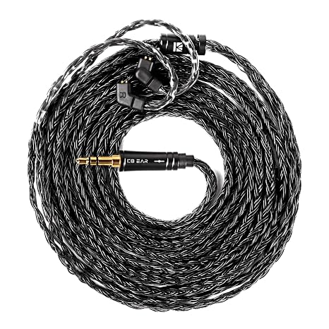 keephifi 5ft ZS10 PRO Cable QDC, KBEAR ST16-Max 1.5m Balanced IEM Cable 2Pin C, 16-Strand SPC Earbud Wire Gold-Plated for KZ ZS12 PRO X/ZS10 PRO X/ZA12/ZAR/ZAS/ZAX/Castor/Taurus, CCA C10/CRA PRO etc