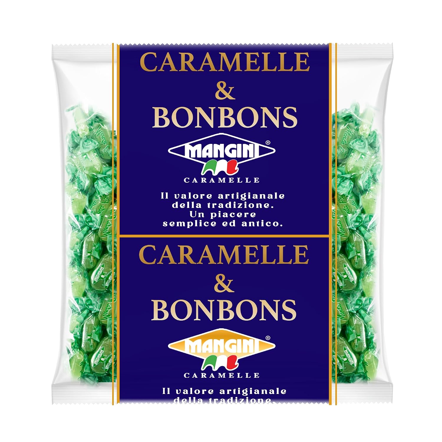 Sanniti Mint Caramelle Candy | Bulk Italian Menta Hard Candy | Gluten Free, No Preservatives | Product of Italy, 2.2 Lbs 1kg Bag