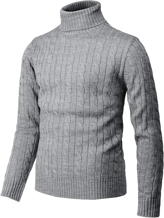 H2H Mens Slim Fit Turtleneck Pullover Sweaters Basic Tops Knitted Thermal