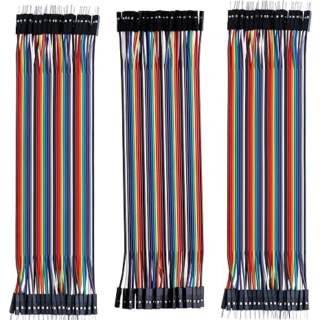 120 pcs breadboard jumper wires, 40pin 20cm breadboard(80 pcs Female to Female, 40 pcs Male to Male),Multicolored Dupont Wire for simple electronic projects,breadboard kit.