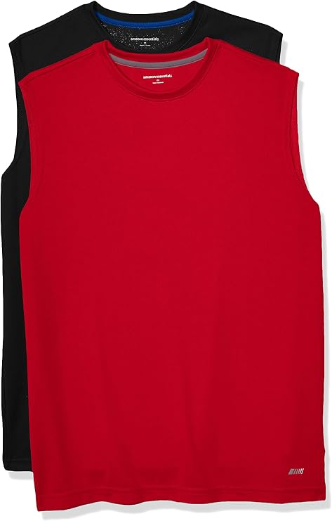 Amazon Essentials Men's Active Performance Tech Muscle Sleeveless Top, Breathable Moisture Wicking Workout Shirt