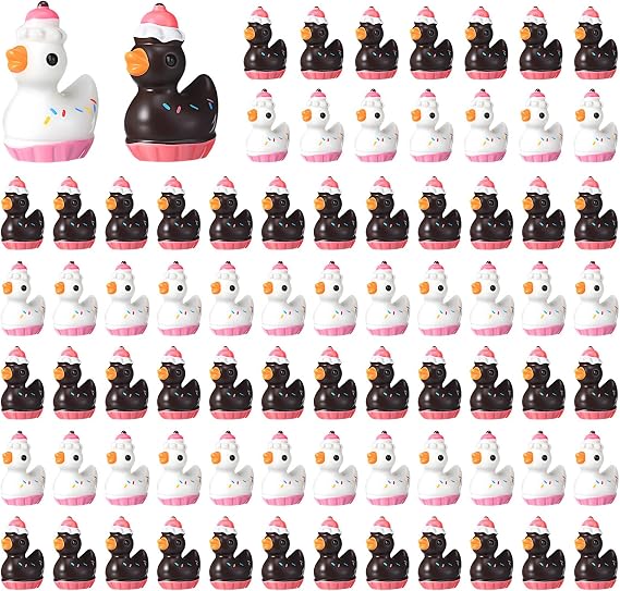 Soulchen 50 Pcs Birthday Ducks Toy Figures Mini Resin Cupcake Ducks Bulk Tiny Duck Cake Toppers Figurines for Birthday Party Favors Gift Potted Plants Garden Landscape DIY Home Decoration