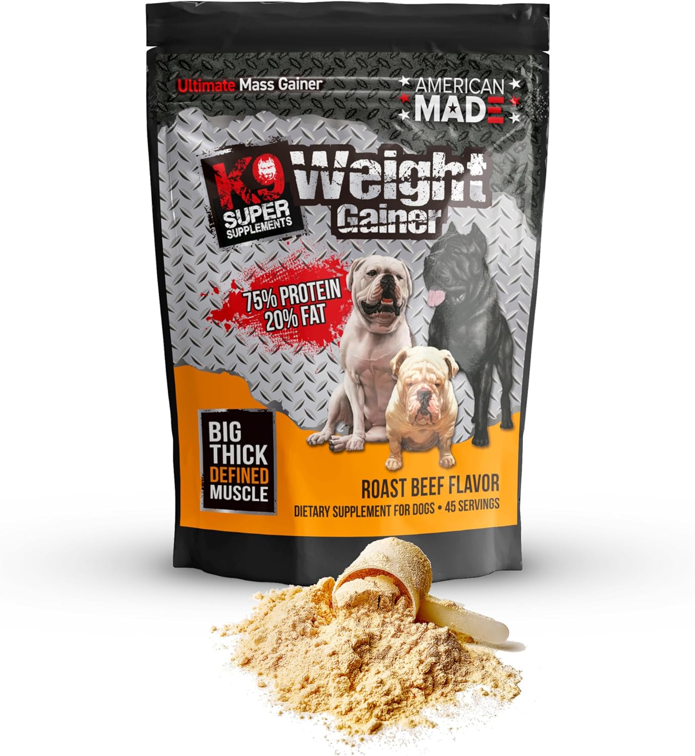 K9 Weight Gainer for Dogs – Build Muscle, Gain Healthy Weight & Strength – Supports Dog Muscle Mass 45 Servings