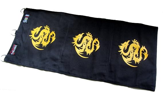 Shihan KUNG FU Canvas Wall Striking Bag 3 Unit - Black with Gold Dragon