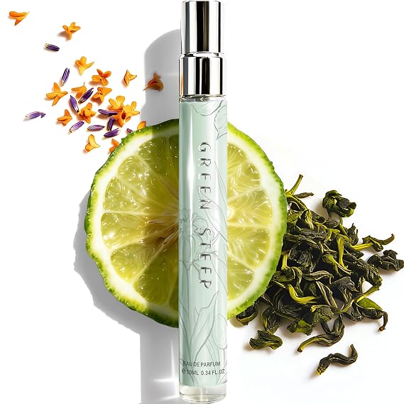Green Tea & Bergamot Travel Perfume, Clean Unisex EDP 0.34 Oz