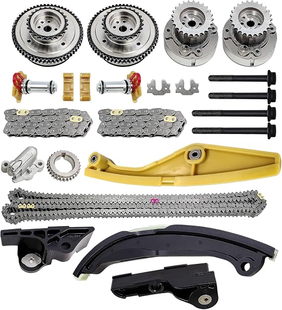 90738S Engine Timing Chain Kit Compatible With Ford F-150 Taurus Edge Expedition Explorer & Compatible With Lincoln MKX Mark Nautilus 3.5/3.7L DOHC 95690 (1)