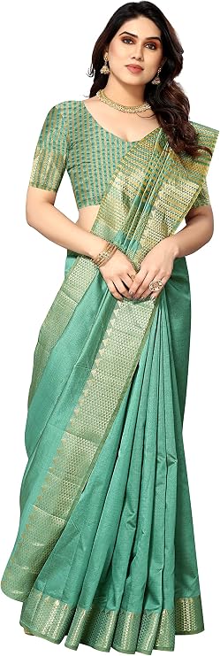 Sidhidata Women's Assam Silk Saree With Unstitched Blouse Piecee (Assam Silk)