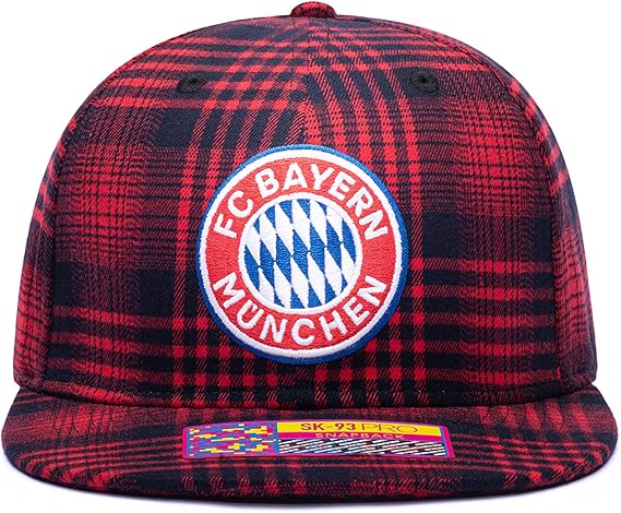 Fan Ink Bayern Munich 'Hooligan' Adjustable Snapback Hat/Cap Red/Navy Blue