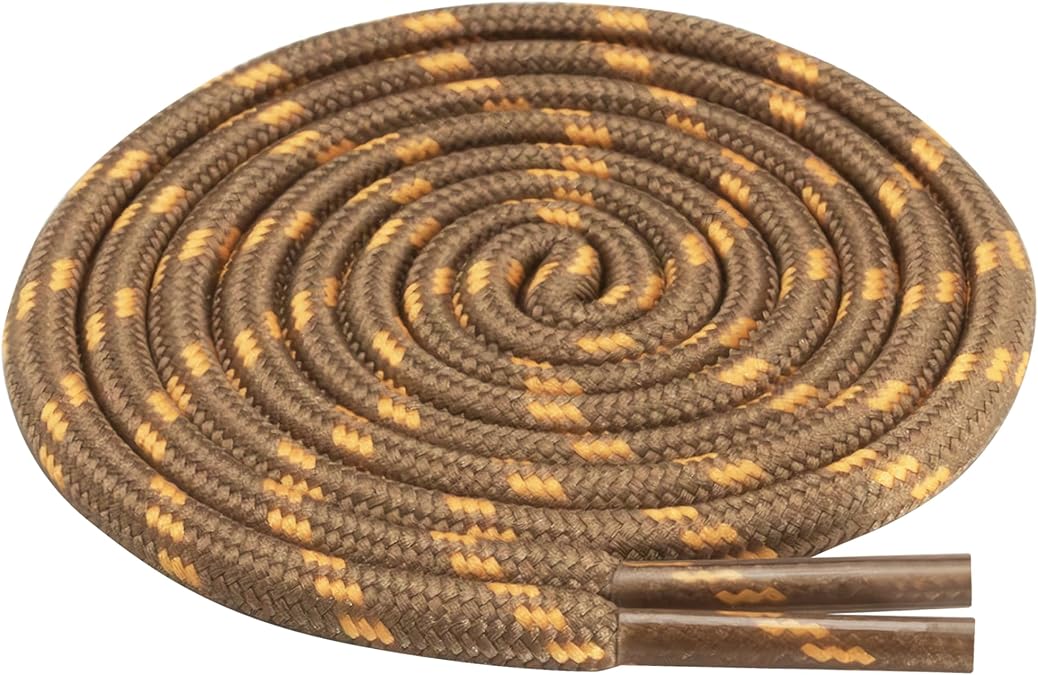 Round Boot Shoelaces Heavy Duty 3/16 Polyester Laces for Work & Hiking Boots