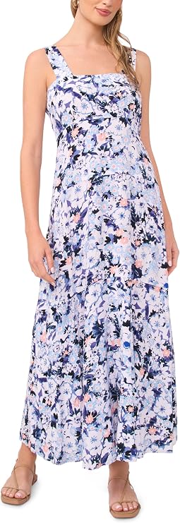Vince Camuto Women's Smocked Back Challis Maxi Dress