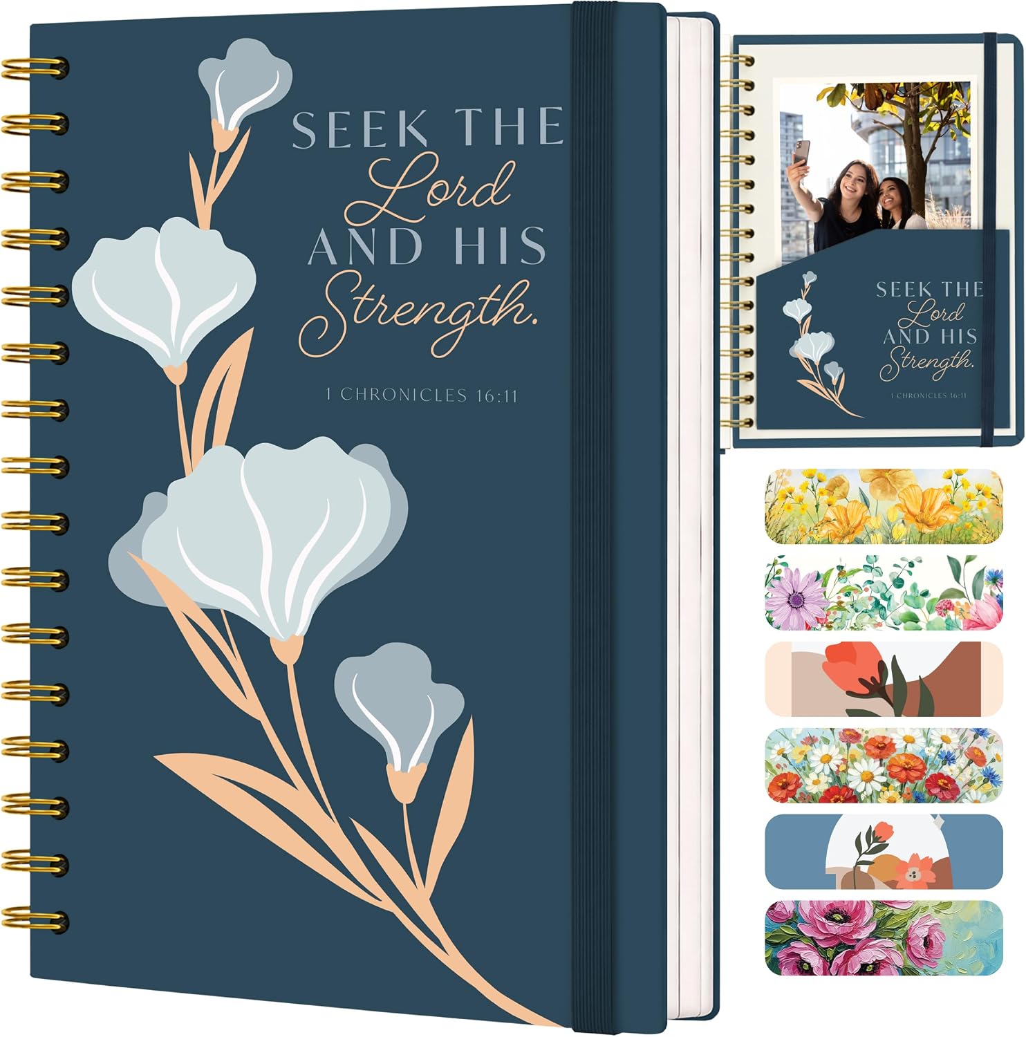 Christian Journal for Women—Christian Art Gifts Notebook with Scripture, Spiral Faith Journal for Devotionals and Bible Journaling, Inspirational Writing Notebook for Bible Study, 140 Pages