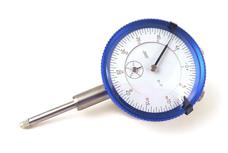 Dial Indicator, SAE, 0.0005 Resolution (Half a Thousandth), 1" Travel, Accuracy 0.001" per 1", Machined Anodized Aluminum Body, Vertical Lug Back, Dial Test Indicator DI-1