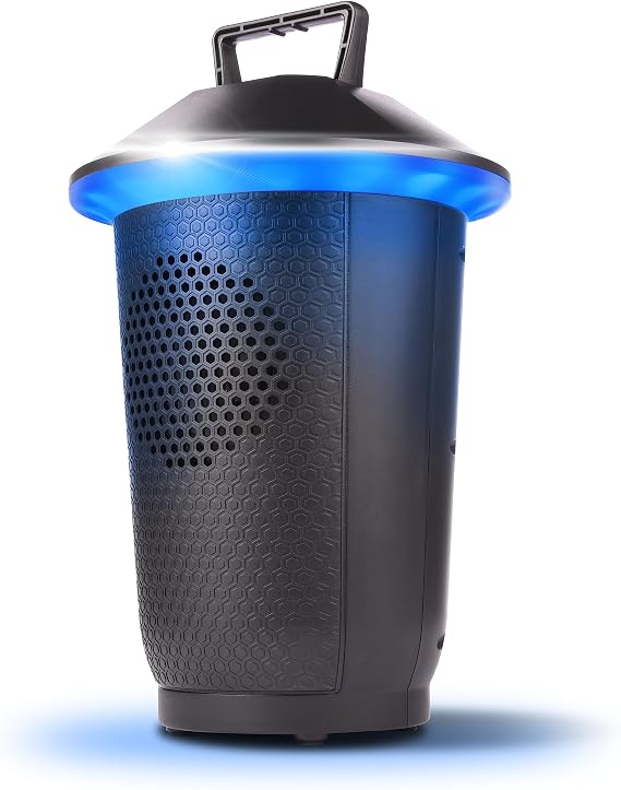 Acoustic Research Permium Rechargeable Indoor &Outdoor Bluetooth Wireless Speaker, IPX4 Water Resistant, 25 Multi-Color and White Light Modes, Portable, Battery or AC Power Option