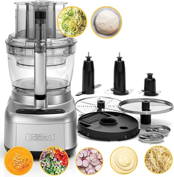 Cuisinart Expert Prep Pro Food Processor with 10 meal prep functions, Multifunctional, Large and Small Work Bowls, Spiralising, Grating & Dicing discs, BPA free, Dishwasher Safe Parts