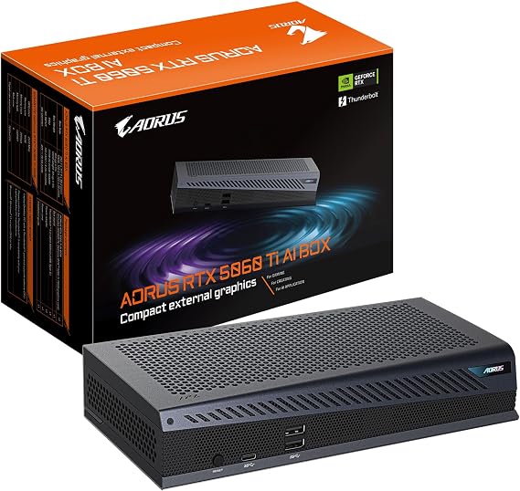 GIGABYTE AORUS RTX 5060 Ti AI Box Graphics Card (16GB GDDR7, 128-bit, PCIe 5.0, HDMI/DP 2.1b, Hawk Fan, Server-Grade Thermal Gel, Thunderbolt 5TM)