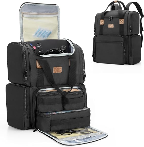 BAFASO Tattoo Case with 3 Inner Removable Pouches, Black