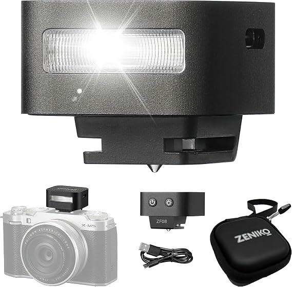 Zeniko ZF08 Mini Camera Flash Speedlite- On Camera Flash GN16, 5 Power Levels, CCT 6500k 200k with Universal Hot Shoe Mount <3s Fast Recycling for Sony/Canon/Nikon/Panasonic/Olympus(Black,ZF08)