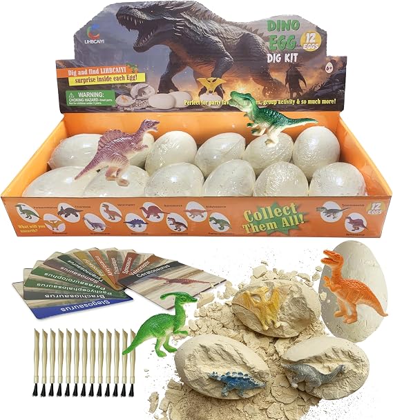 Dino Egg Dig Kit 12 Dinosaur Eggs Toys for Kids