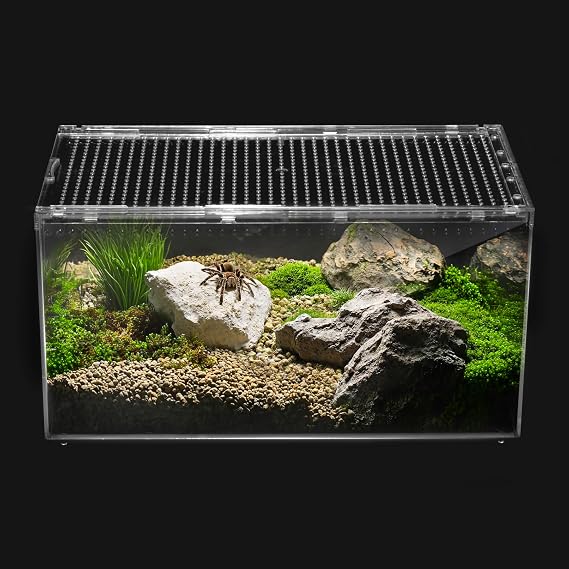 Reptile PC Tank,Escape Proof Magnetic Lid Tarantula Enclosure Large