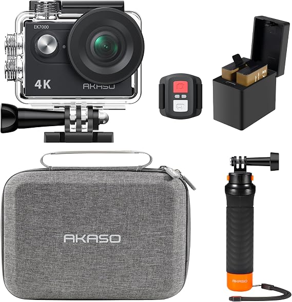 AKASO EK7000 Action Camera Floating Hand Grip Bundle