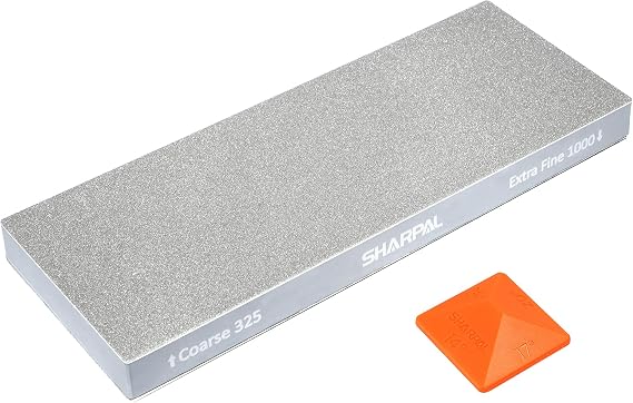 SHARPAL 168H Large 8" x 3" Dual-Grit Diamond Sharpening Stone | Coarse 325 & Extra-Fine 1000 Grit Monocrystalline Diamond Whetstone, Knife Sharpener Stone, Anti-Slip Pad & Angle Guide