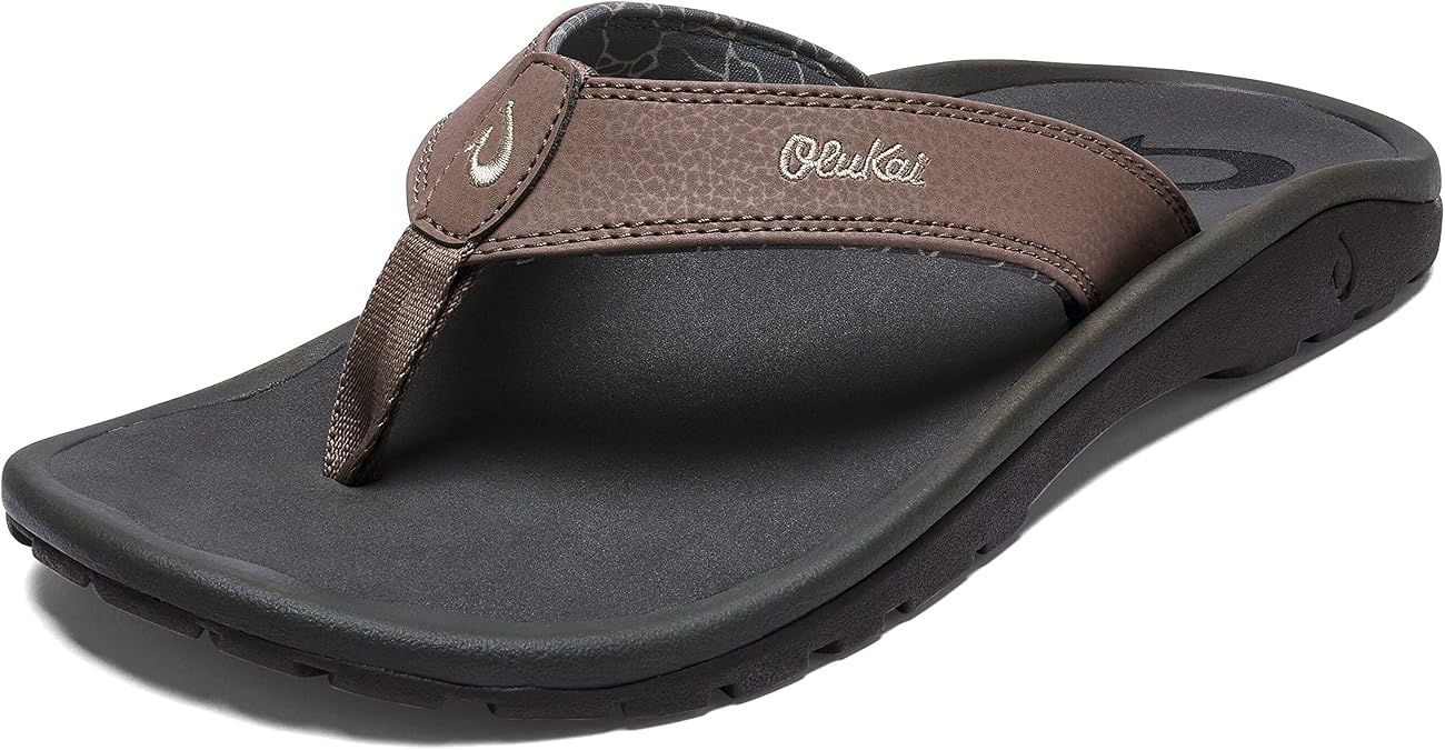 OluKai Ohana Men's Sandals, Water Resistant Flip Flops with Arch Support