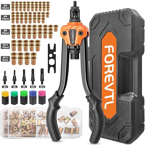 Rivet Nut Pliers Set Including 98 Rivet Nuts Mandrels in M5-M12 |