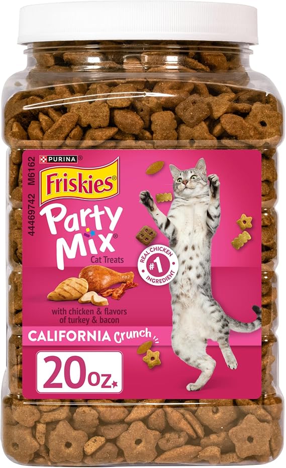 Friskies Purina Party Mix California Crunch Cat Treats, 20 oz Canister