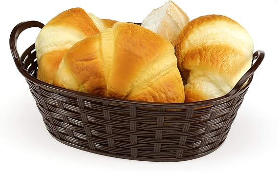 Bora Hasır Desenli Ekmek Sepeti Oval 24 CM