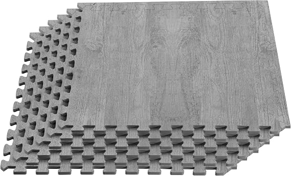 Forest Floor Farmhouse 5/8 Inch Thick Printed Foam Tiles, Premium Wood Grain Interlocking Foam Floor Mats, Anti-Fatigue Flooring Stylish Flooring Solution, Barnwood Brown, 24 Sq Ft
