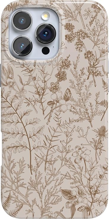 Casely iPhone 16 Pro Case | Beige Garden | Neutral Floral | Compatible with MagSafe | Classic Ultra Slim Design