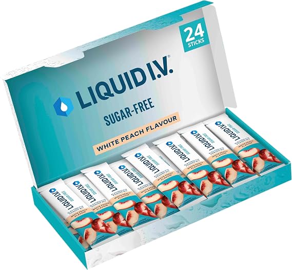 Liquid I.V. Sugar Free Electrolyte Mix, White Peach, 24 Sticks