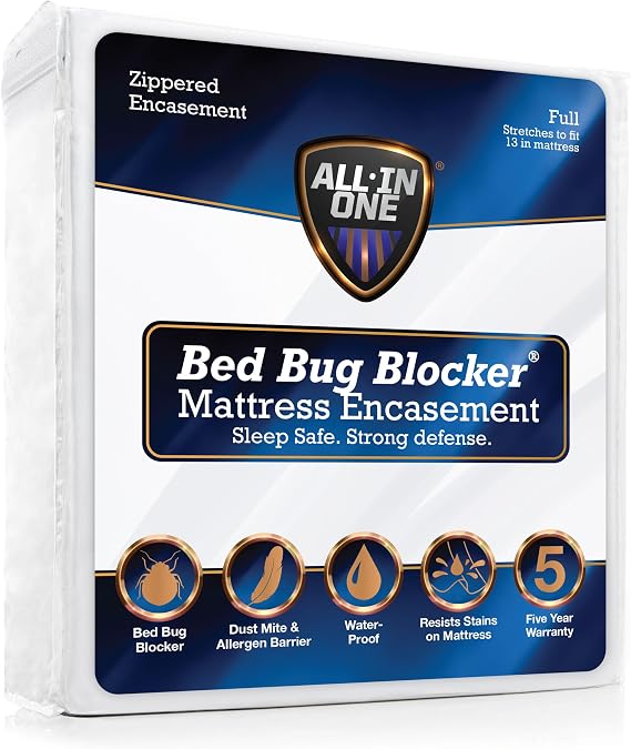 Bed Bug Blocker Hepsi Bir Arada Yatak Örtüsü, Tam, Beyaz