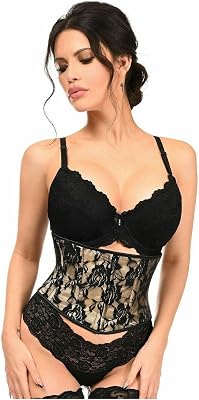 Daisy corsets womens Lavish Tan WBlack Lace Overlay Mini Cincher Corset