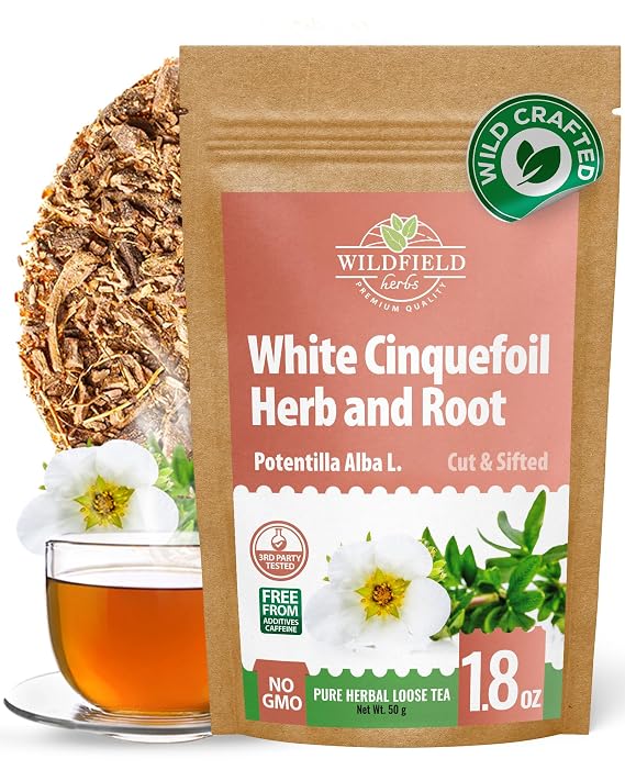 1.8 oz. Dried White Cinquefoil Root Herb Herbal Tea Potentilla Alba L.B - 50g Dried Cut Herb Roots Tea