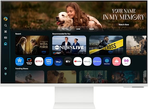 Samsung LS32FM801UUXXU 32" 4K Ultra HD HDR10 Smart Monitor with Speakers - 3840x2160, USB-C, HDMI, WiFi, Bluetooth, Smart Hub for TV streaming, Catch Up Apps and Gaming Hub