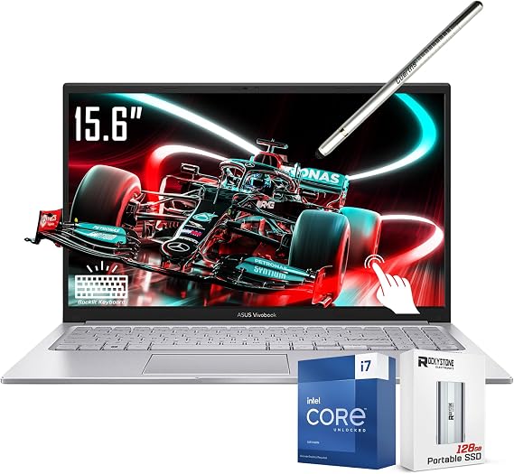 ASUS Vivobook 15 Business Laptop, 15.6" FHD Touchscreen Display, Intel 10-Core i7-1355U(5GHz), Backlit Keyboard, Wi-Fi 6E, SonicMaster, Numeric Keypad, Silver, Windows 11 Home(16GB RAM | 1TB SSD)