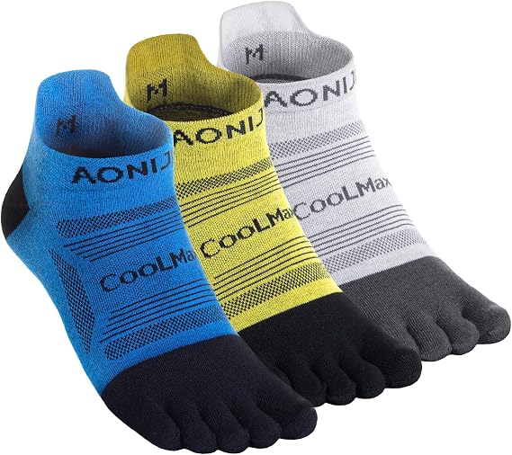 AONIJIE Toe Socks for Men and Women High Performance Athletic Running Five Finger Ankle Socks