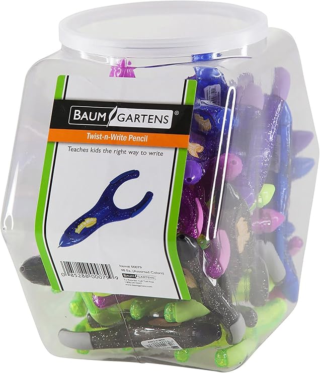 PenAgain Twist 'n Write Hexagonal Tub Display of 48 Arthritis Ehlers Danlos Syndrome ASSORTED Colors (00079)