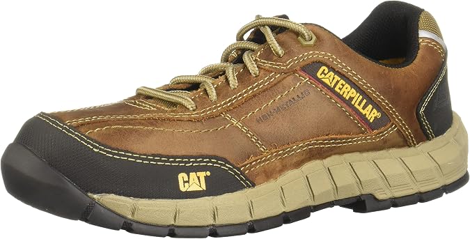 Cat Footwear Men's Streamline Leather Work Shoe,Dark Beige,13,M
