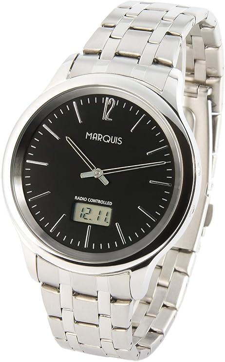MARQUIS Herren Funkuhr Gehäuse und Armband aus Edelstahl Faltschließe 983.4104