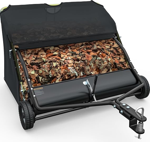 YINTATECH 42" Lawn Sweeper Tow Behind Grass Leaf Collector 20 cu.ft.