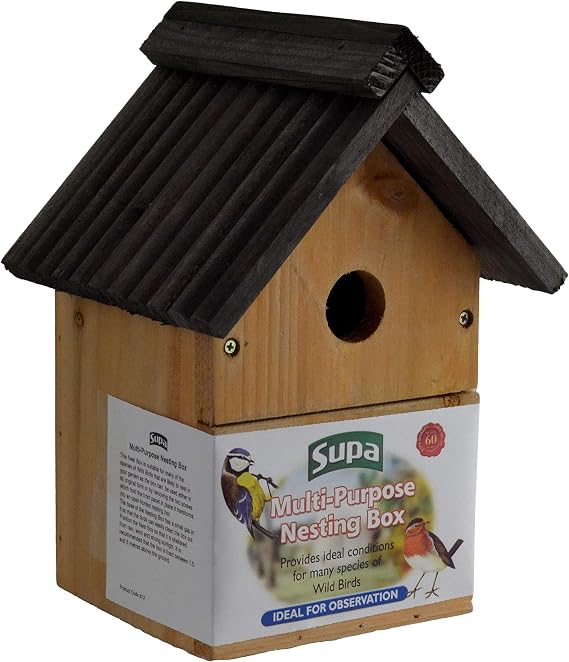 Supa Wild Bird Multi-Purpose Nesting Box | Can Be Either Open Fronted Or A Traditional Nest Box | Suitable For Many Different Species Of Garden Birds