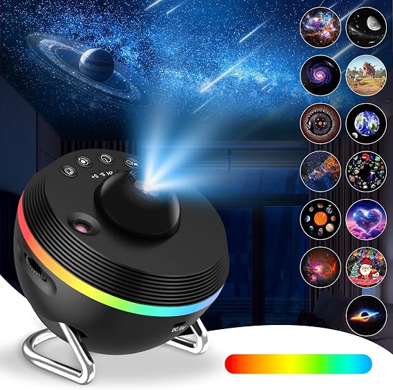 13 in 1 Planetarium Projector for Bedroom, Galaxy Planetarium Star Projector with 13 Planet Discs & 6 RGB Light Effects, Galaxy Night Light Starry Sky Projectors with Timer for Adults Kids [Energy Class E]