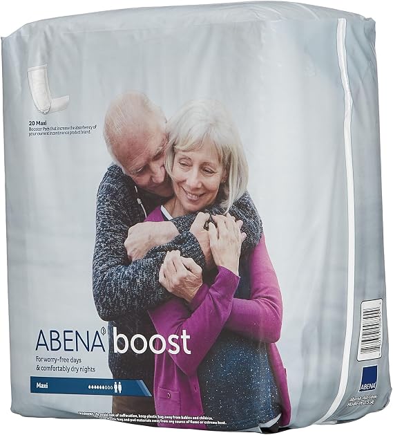Abena BOOST Fluff Incontinence Pads - No Barrier/Flow-Through, (Sizes Normal To Extra Large) Extra Large, 20 Count | Polymer