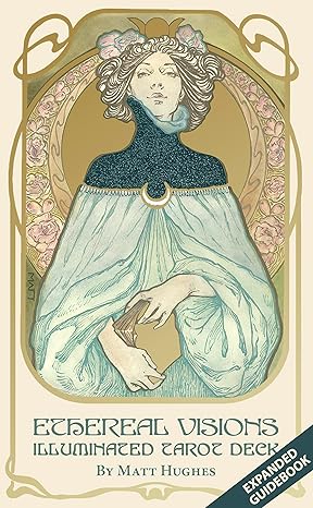 Ethereal Visions Illuminated Tarot Deck: Elegant 80-Card Art Nouveau Tarot Deck with Gold Foil, Full-Color 140-Page Guidebook, Hand-Drawn Illustrations Ideal for Beginners & Collectors